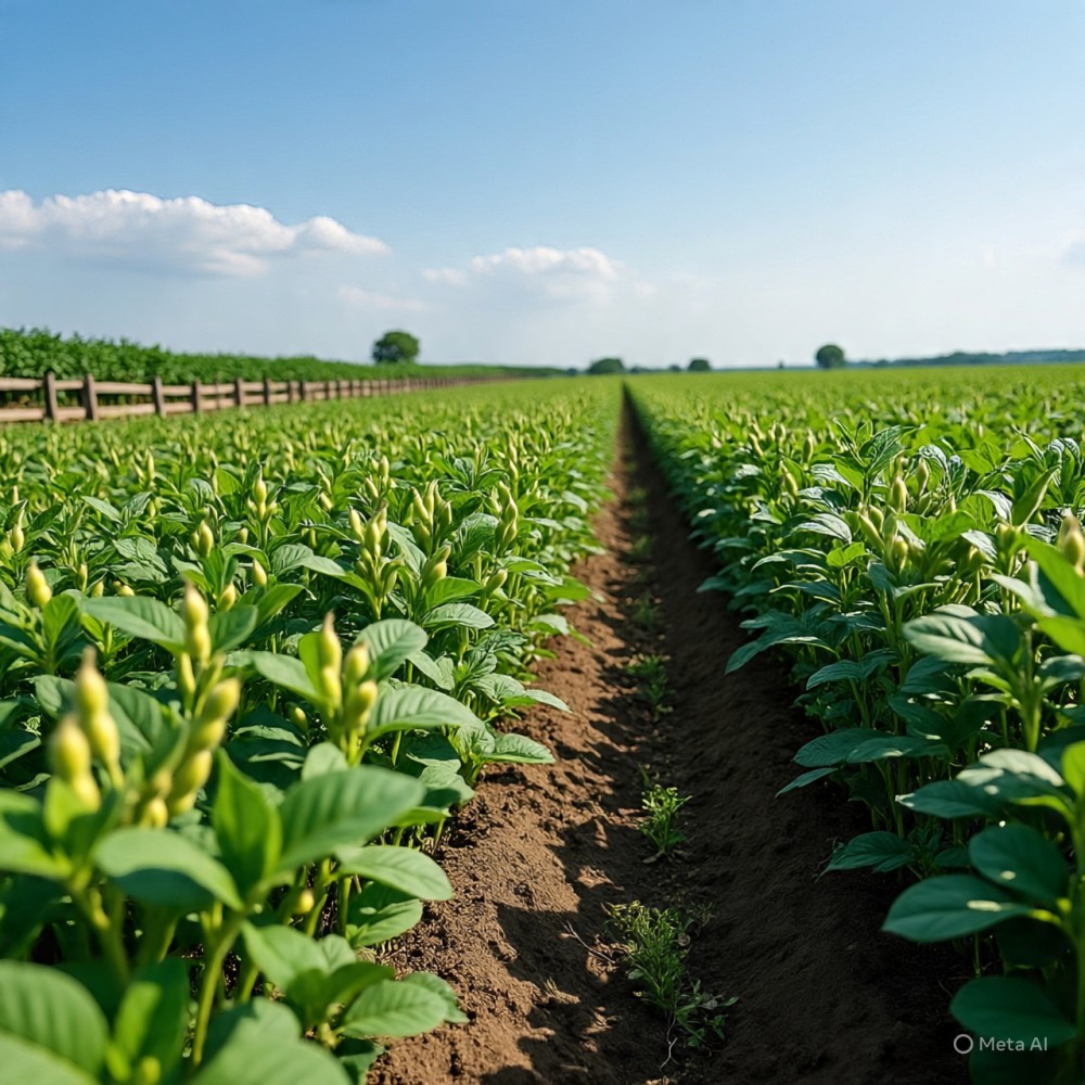 Plantation de Soja, image d&rsquo;archives