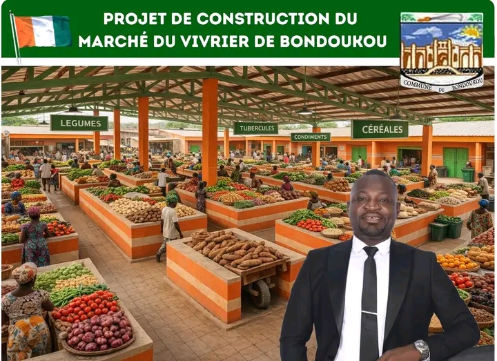 Le futur march&eacute; de vivriers de la commune de bondoukou