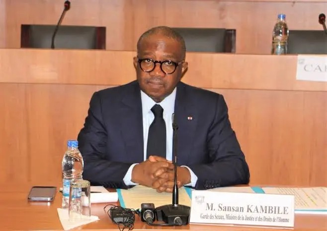 le Ministre de la Justice et des Droits de l&rsquo;Homme, Jean Sansan Kambil&eacute;,