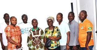 Le Bureau de S&eacute;ance du 8ᵉ Congr&egrave;s Ordinaire &Eacute;lectif du Syndicat National des Professionnels de la Presse de C&ocirc;te d&rsquo;Ivoire (SYNAPPCI)